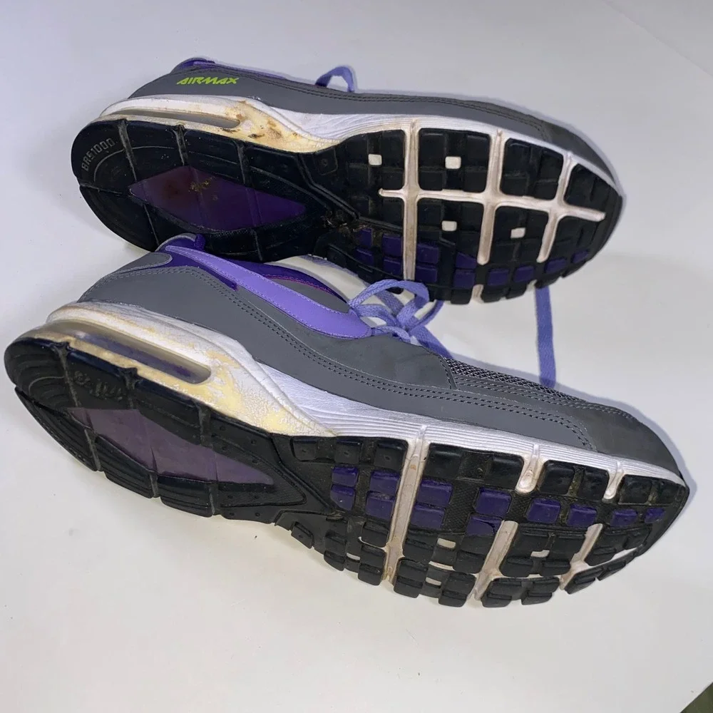 Nike Air Max Skyline Men 10 Grey Purple Volt Green Running Shoes 558622-053 2012